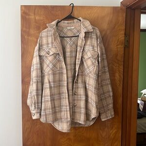 Tan Flannel Shacket